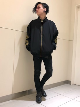 「WHITELAND（ホワイトランド）のアイテム（ブルゾン）」を使った、クロカワ　リオさん（メンズ・170cm）の冬コーディネート