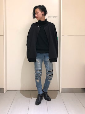 「L.H.P（エルエイチピー）のアイテム（カーディガン/ボレロ）」を使った、クロカワ　リオさん（メンズ・170cm）の冬コーディネート