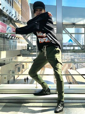 「YOUSER（ユーザー）のアイテム」を使った、クロカワ　リオさん（メンズ・170cm）の春コーディネート