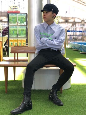 「DANKE SCHON（ダンケシェーン）のDankeSchon/ダンケシェーン/ANKLE SKINNY/アンクルスキニーパンツ（その他パンツ）」を使った、クロカワ　リオさん（メンズ・170cm）の春コーディネート