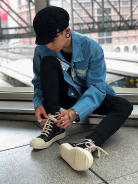 「DANKE SCHON（ダンケシェーン）のDankeSchon/ダンケシェーン/ANKLE SKINNY/アンクルスキニーパンツ（その他パンツ）」を使った、クロカワ　リオさん（メンズ・170cm）の春コーディネート