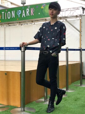 「DANKE SCHON（ダンケシェーン）のDankeSchon/ダンケシェーン/ANKLE SKINNY/アンクルスキニーパンツ（その他パンツ）」を使った、クロカワ　リオさん（メンズ・170cm）の春コーディネート