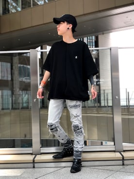 「OY（オーワイ）のアイテム（帽子）」を使った、クロカワ　リオさん（メンズ・170cm）の夏コーディネート