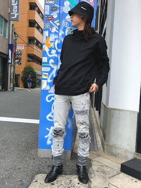 「L.H.P（エルエイチピー）のアイテム（帽子）」を使った、クロカワ　リオさん（メンズ・170cm）の夏コーディネート