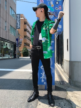 「DANKE SCHON（ダンケシェーン）のDankeSchon/ダンケシェーン/ANKLE SKINNY/アンクルスキニーパンツ（その他パンツ）」を使った、クロカワ　リオさん（メンズ・170cm）の夏コーディネート