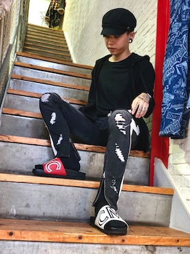 「L.H.P Private Brand（エルエイチピープライベートブランド）のアイテム（パンツ）」を使った、クロカワ　リオさん（メンズ・170cm）の夏コーディネート