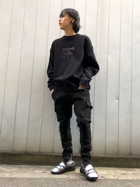 「L.H.P（エルエイチピー）のアイテム（スウェット）」を使った、クロカワ　リオさん（メンズ・170cm）の冬コーディネート