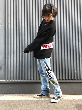 「WHITELAND（ホワイトランド）のアイテム（カーディガン/ボレロ）」を使った、クロカワ　リオさん（メンズ・170cm）の冬コーディネート