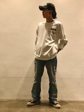 「KaneZ（ケインズ）のアイテム（キャップ）」を使った、クロカワ　リオさん（メンズ・170cm）の冬コーディネート