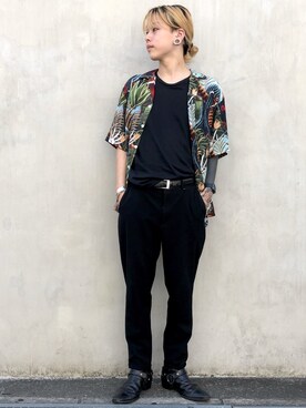 「アロハシャツ」｜クロカワ　リオさん（メンズ・170cm）の夏コーディネート