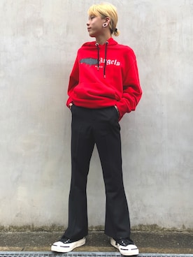 「L.H.P（エルエイチピー）のアイテム（パンツ）」を使った、クロカワ　リオさん（メンズ・170cm）の秋コーディネート