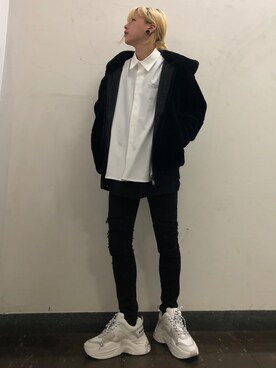 「Guess（ゲス）のアイテム（ブルゾン）」を使った、クロカワ　リオさん（メンズ・170cm）の秋コーディネート