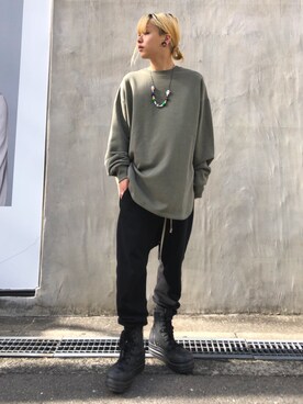 「DANKE SCHON（ダンケシェーン）のアイテム（スウェット）」を使った、クロカワ　リオさん（メンズ・170cm）の秋コーディネート