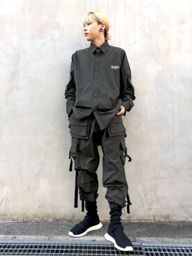 「DANKE SCHON（ダンケシェーン）のDankeSchon/ダンケシェーン/撥水ストレッチナイロンカーゴシャツ（シャツ/ブラウス）」を使った、クロカワ　リオさん（メンズ・170cm）の冬コーディネート