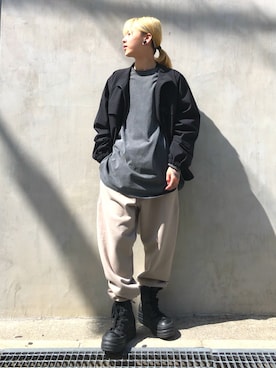 「DANKE SCHON（ダンケシェーン）のアイテム（スウェット）」を使った、クロカワ　リオさん（メンズ・170cm）の春コーディネート