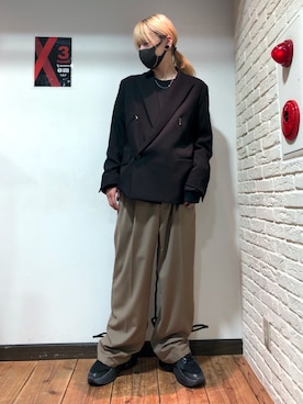 「DANKE SCHON（ダンケシェーン）のアイテム（スラックス）」を使った、クロカワ　リオさん（メンズ・170cm）の春コーディネート
