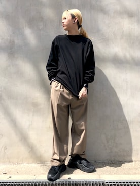 「DANKE SCHON（ダンケシェーン）のアイテム（スラックス）」を使った、クロカワ　リオさん（メンズ・170cm）の春コーディネート
