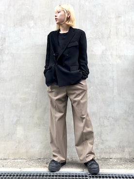 「DANKE SCHON（ダンケシェーン）のアイテム（スラックス）」を使った、クロカワ　リオさん（メンズ・170cm）の春コーディネート