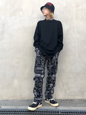 「WHITELAND（ホワイトランド）のWHITELAND/ホワイトランド/クリア伊達メガネ（サングラス）」を使った、クロカワ　リオさん（メンズ・170cm）の春コーディネート