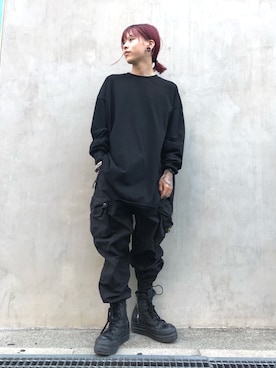 「DANKE SCHON（ダンケシェーン）のアイテム（スウェット）」を使った、クロカワ　リオさん（メンズ・170cm）の春コーディネート
