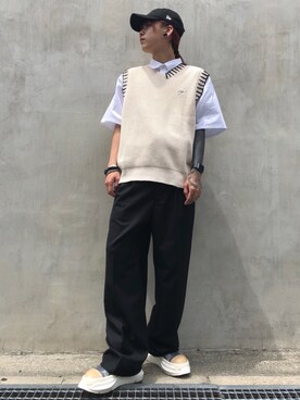 「DANKE SCHON（ダンケシェーン）のアイテム（スラックス）」を使った、クロカワ　リオさん（メンズ・170cm）の春コーディネート