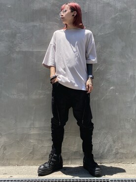 「WHITELAND（ホワイトランド）のWHITELAND/ホワイトランド/クリア伊達メガネ（サングラス）」を使った、クロカワ　リオさん（メンズ・170cm）の春コーディネート