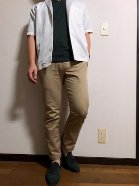 「アイテム（ドレスシューズ、グリーン系）」を使った、じぇいさん（メンズ・168cm）の秋コーディネート