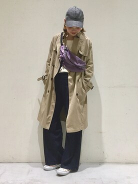 「niko and...（ニコアンド）のアイテム（トレンチコート）」を使った、ハルナさん（レディース・163cm）の春コーディネート