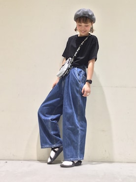 「シルバー」｜「アイテム（ハンチング/ベレー帽）」を使った、ハルナさん（レディース・163cm）の夏コーディネート