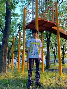 「MARTINE ROSE（マーティンローズ）のアイテム（スニーカー）」を使った、ユウヤさん（メンズ・178cm）の春コーディネート