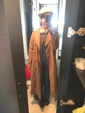 「サマンサ モスモス(Samansa Mos2)」｜「アイテム（トレンチコート）」を使った、あややさん（レディース・164cm）の秋コーディネート