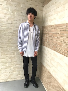 「WEGO（ウィゴー）のWEGO/スラブワッフルラウンドロングタンクトップ（タンクトップ）」を使った、ｉｓａｏｗさん（メンズ・174cm）の春コーディネート