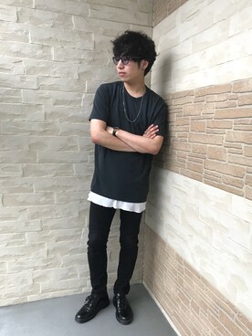 「WEGO（ウィゴー）のWEGO/スラブワッフルラウンドロングタンクトップ（タンクトップ）」を使った、ｉｓａｏｗさん（メンズ・174cm）の春コーディネート