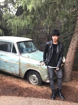 「WEGO（ウィゴー）のWEGO/スラブワッフルラウンドロングタンクトップ（タンクトップ）」を使った、ｉｓａｏｗさん（メンズ・174cm）の秋コーディネート