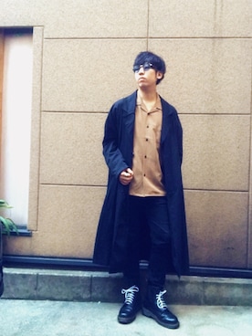 「unrelaxing（アンリラクシング）のアイテム（トレンチコート）」を使った、ｉｓａｏｗさん（メンズ・174cm）の冬コーディネート