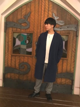 「SENSE OF PLACE by URBAN RESEARCH（センスオブプレイスバイアーバンリサーチ）のアイテム（チェスターコート）」を使った、ｉｓａｏｗさん（メンズ・174cm）の冬コーディネート