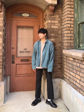 「BEAMS（ビームス）のアイテム（カバーオール）」を使った、ｉｓａｏｗさん（メンズ・174cm）の秋コーディネート