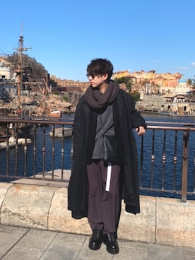 「unrelaxing（アンリラクシング）のアイテム（トレンチコート）」を使った、ｉｓａｏｗさん（メンズ・174cm）の冬コーディネート