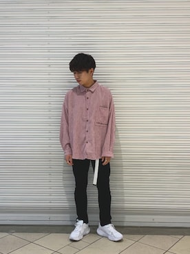 「GU（ジーユー）の（GU）スキニーフィットジーンズ（MEN ⁄ ジーンズ）」を使った、ｉｓａｏｗさん（メンズ・174cm）の春コーディネート