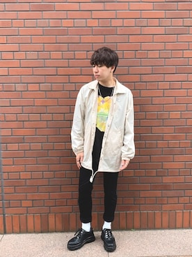 「kutir（クティール）のアイテム（ナイロンジャケット）」を使った、ｉｓａｏｗさん（メンズ・174cm）の春コーディネート