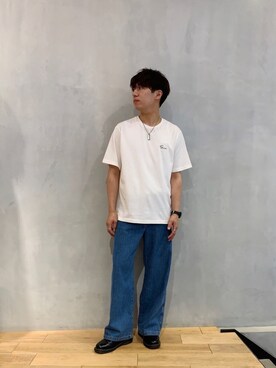 「SENSE OF PLACE by URBAN RESEARCH（センスオブプレイスバイアーバンリサーチ）のワイドデニム（その他パンツ）」を使った、ｉｓａｏｗさん（メンズ・174cm）の夏コーディネート
