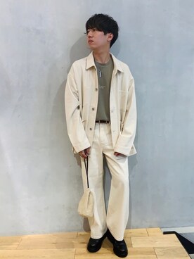 「SENSE OF PLACE by URBAN RESEARCH（センスオブプレイスバイアーバンリサーチ）のワイドデニム（その他パンツ）」を使った、ｉｓａｏｗさん（メンズ・174cm）の秋コーディネート