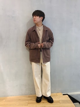 「SENSE OF PLACE by URBAN RESEARCH（センスオブプレイスバイアーバンリサーチ）のワイドデニム（その他パンツ）」を使った、ｉｓａｏｗさん（メンズ・174cm）の秋コーディネート