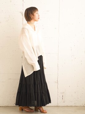 「FIKA（フィカ）のアイテム（スカート）」を使った、FIKA.さん（レディース・155cm）の夏コーディネート