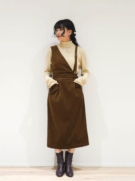 「FIKA（フィカ）のアイテム（スカート）」を使った、FIKA.さん（レディース・159cm）の冬コーディネート