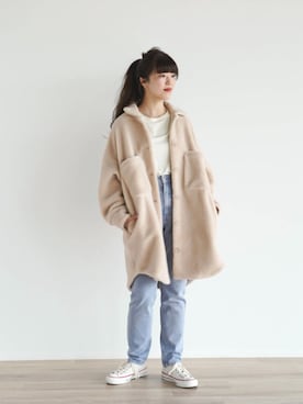 「FIKA（フィカ）のアイテム（ジャケット/アウター）」を使った、FIKA.さん（レディース・161cm）の冬コーディネート