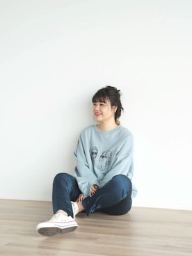 「FIKA（フィカ）のアイテム（スウェット）」を使った、FIKA.さん（レディース・159cm）の冬コーディネート