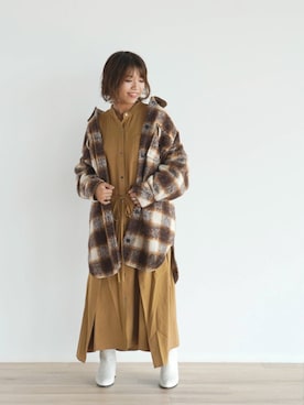 「FIKA（フィカ）のアイテム（ワンピース/ドレス）」を使った、FIKA.さん（レディース・153cm）の冬コーディネート