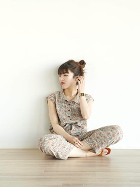 「FIKA（フィカ）のアイテム（オールインワン・サロペット）」を使った、FIKA.さん（レディース・161cm）の夏コーディネート
