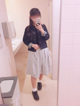 「MILKFED.」｜「アイテム（デニムジャケット）」を使った、♡𝒦さん（レディース・159cm）の秋コーディネート